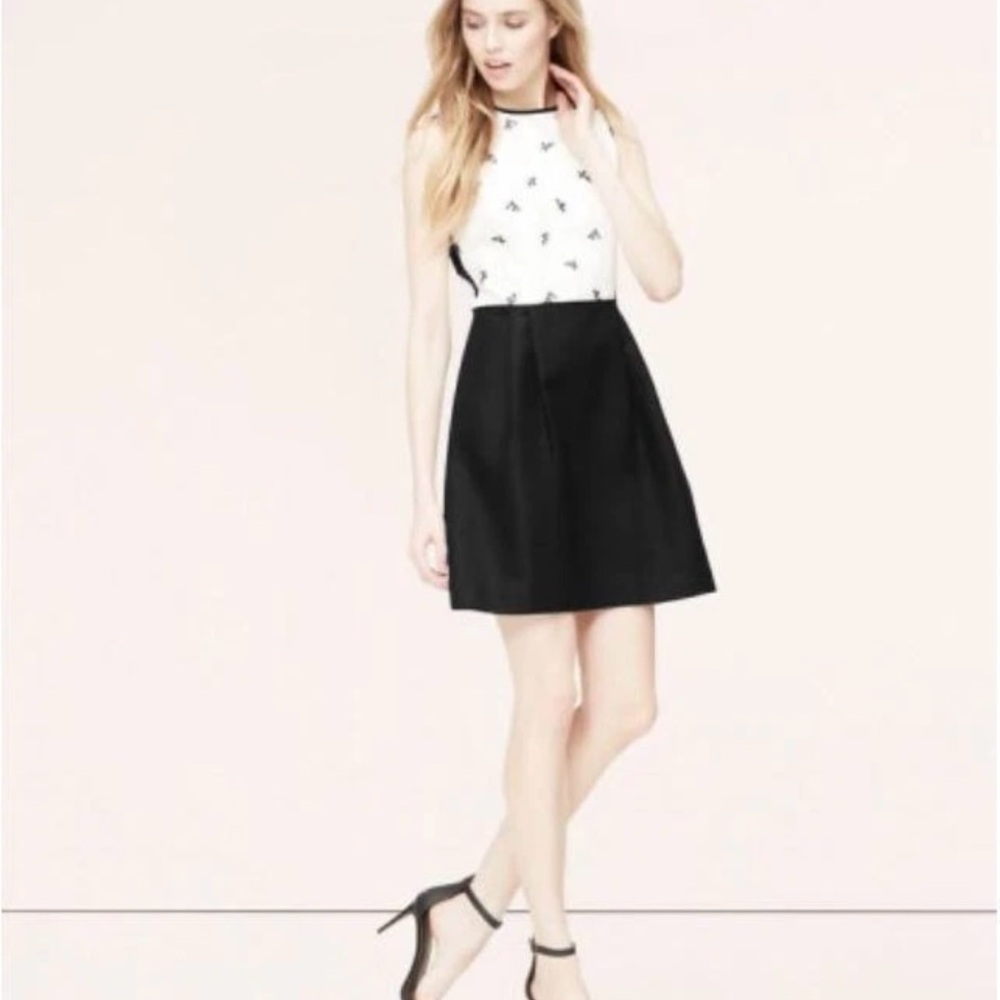 NWOT Ann Taylor LOFT Embroidered Lace Back Dress, Size 8,